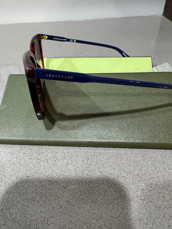 Longchamp Tortoise & Blue Cat-Eye Sunglasses - LO718S 230 - NWOT - Picture 2 of 4
